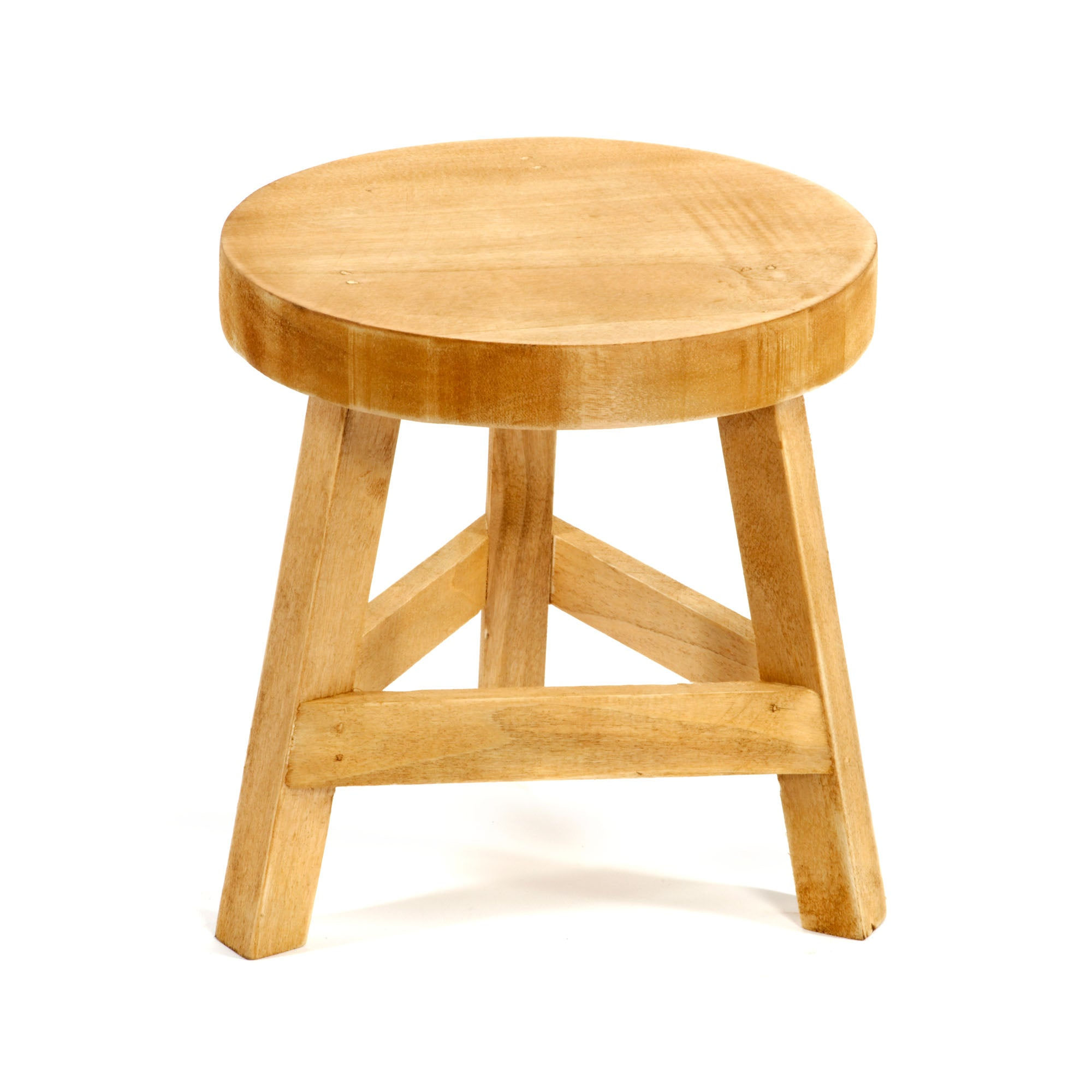 Plain Wood Three Legged Stool Standing at 23cm High Shipping furniture UK