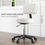 Thumbnail: Adjustable Swivel Salon Chair Padded Seat Back 5 Wheels White