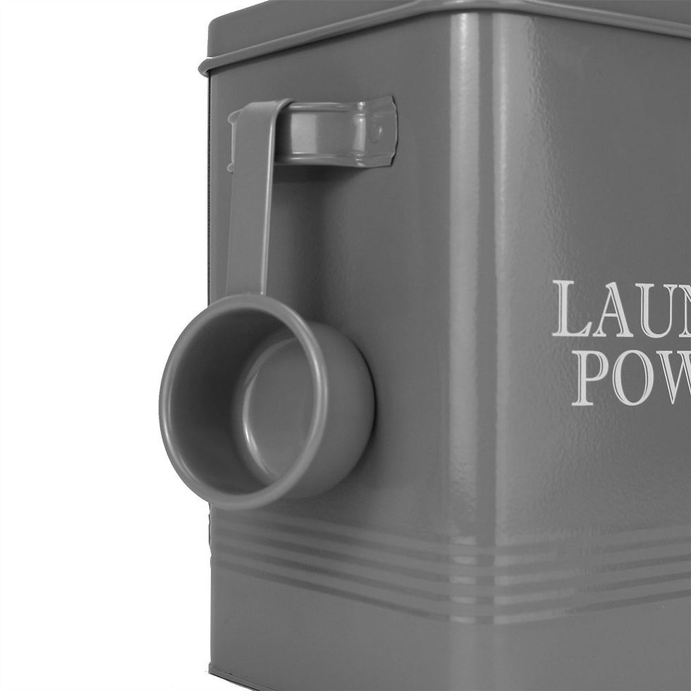 Thumbnail: Laundry Powder Storage Tin with Scoop Grey