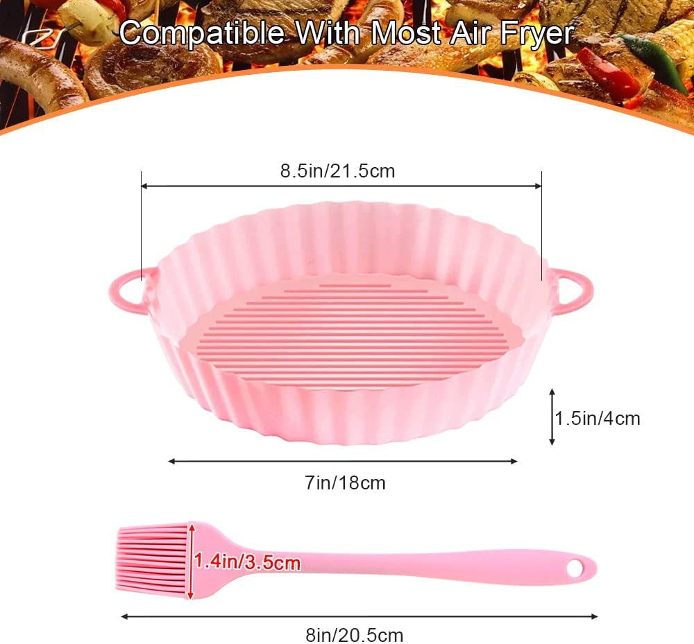 Ultimate Air Fryer Solution: Round Silicone Liners 2 Pack for Easy Cooking