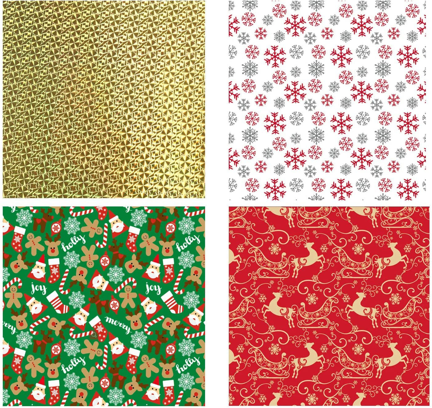 Santa's Festive Gift Bag Assortment: 40Pcs in 4 Sizes and 4 Designs with Inserts