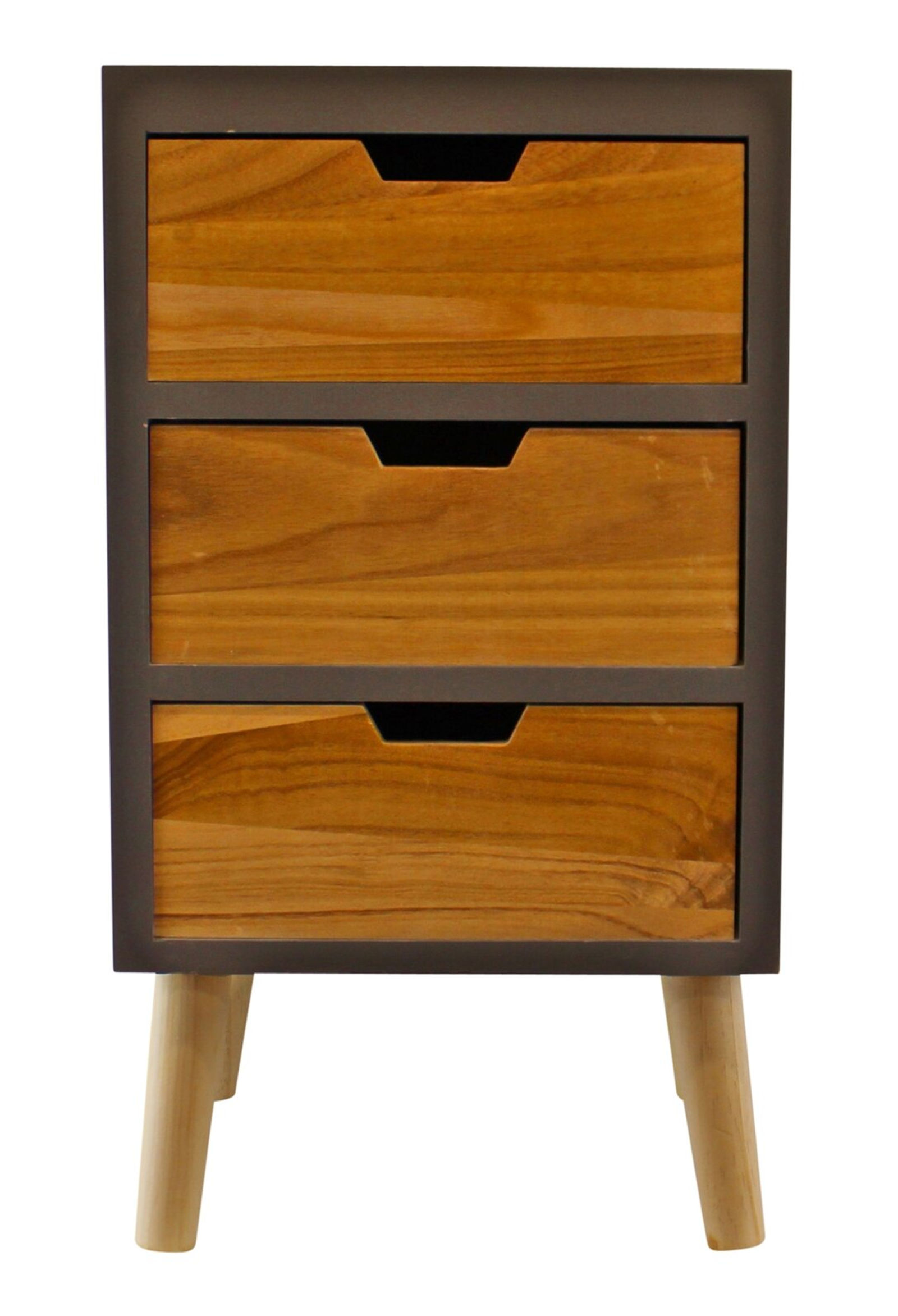3 Drawer Chest In Grey With Natural Drawers Shipping furniture UK