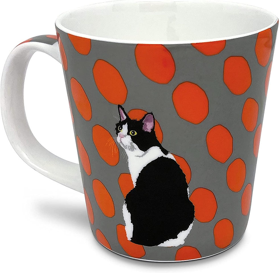 Thumbnail: Porcelain Mug "Black and White cat"