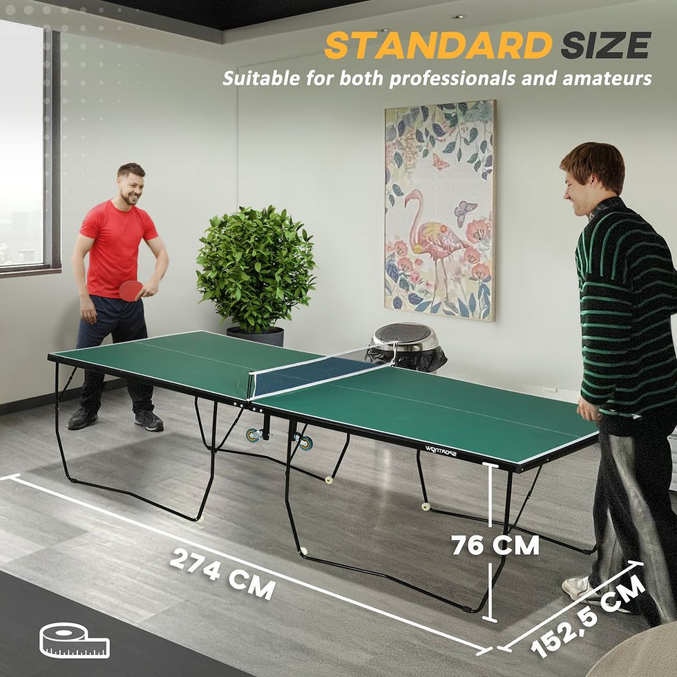 Thumbnail: SPORTNOW 9FT Folding Table Tennis Table w/ 8 Wheels, for Indoors, Outdoors