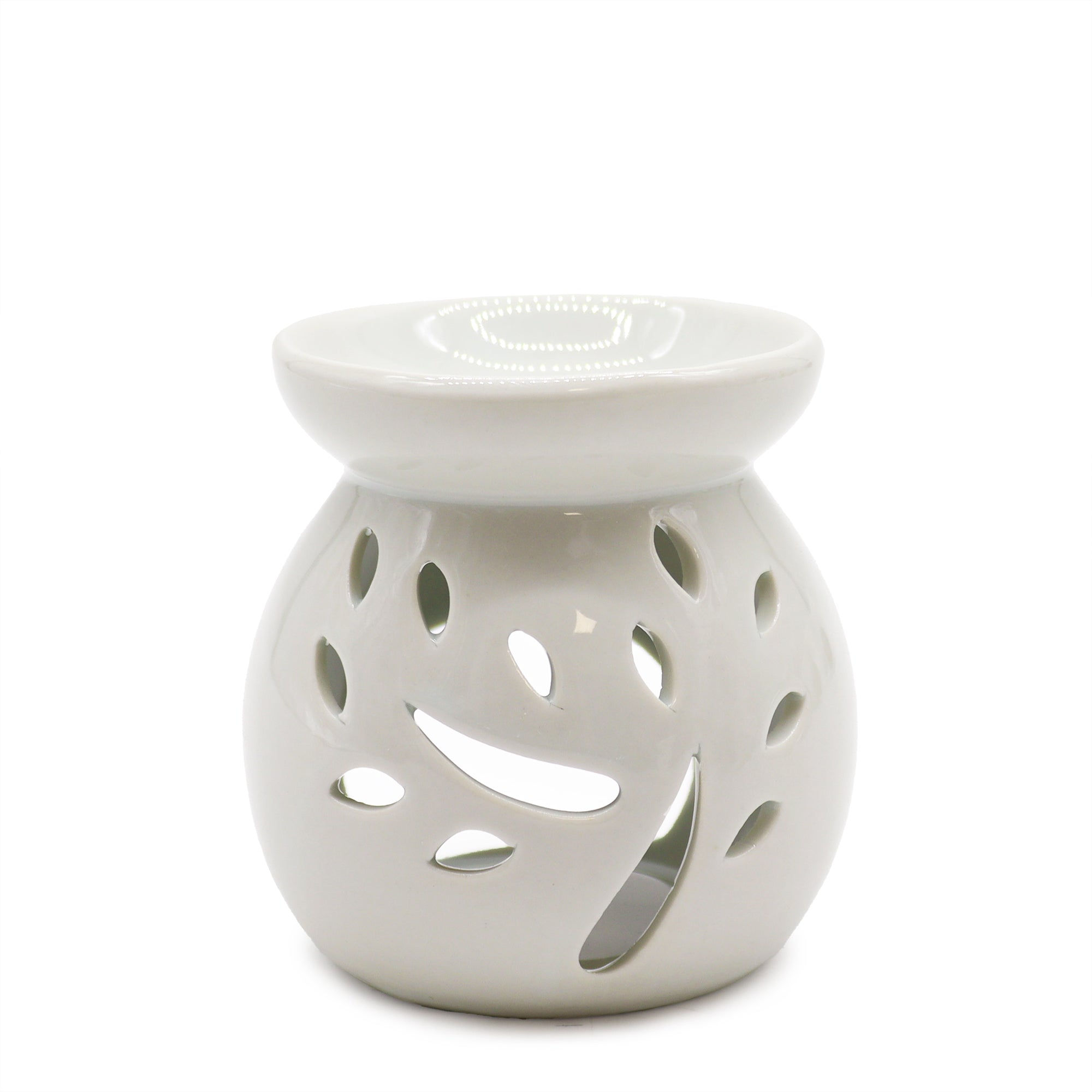 Sm Classic White Oil Burner - Tree Cut-out Novelty Gift