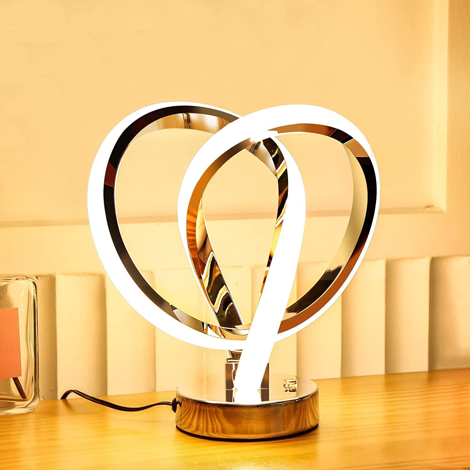 RGB Bedside Table Lamp, Touch Control Dimmable Lamp, LED Night Light with 10 Col