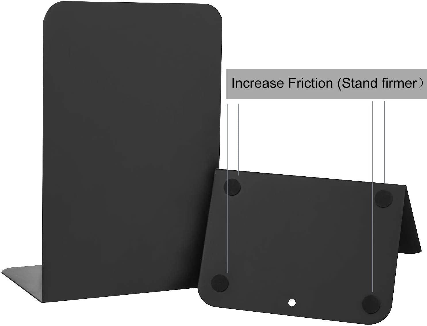 Classic Elegance: Heavy Duty Metal Bookends in Plain Black