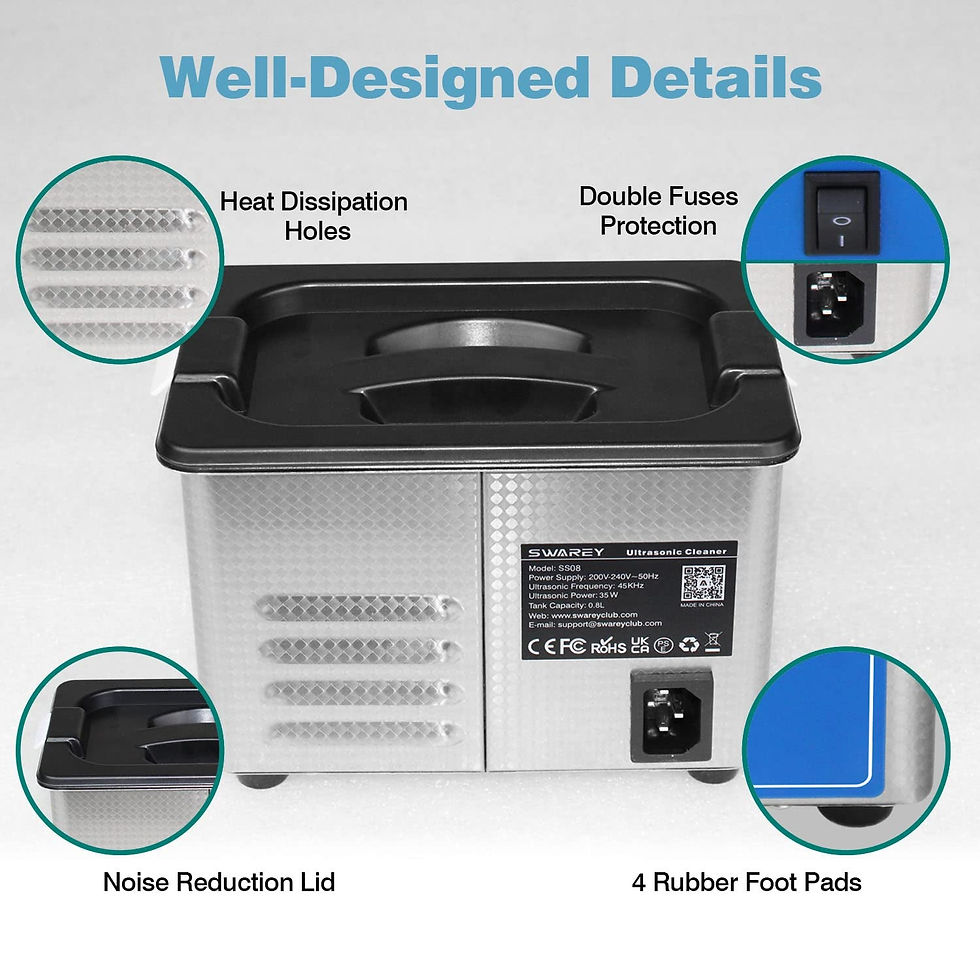 Thumbnail: 800ML Ultrasonic Cleaner 45000Hz Ultrasonic Jewellery Cleaner Professional Clean