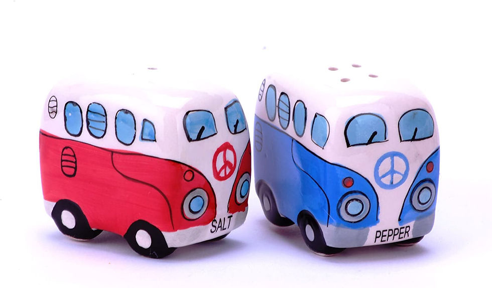 Thumbnail: Camper Van Ceramic Salt & Pepper Shakers, Set of 2, Choice of Colours, Red