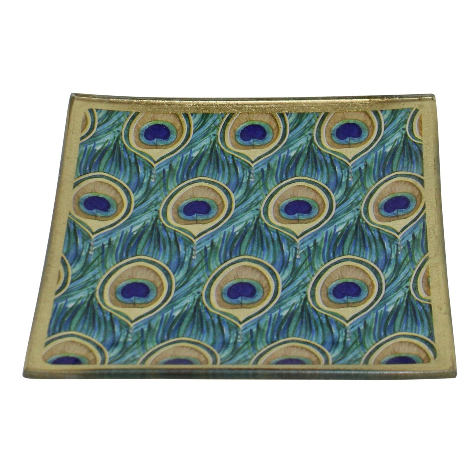 Small Peacock Trinket Dish, 10x10cm. Shipping furniture UK