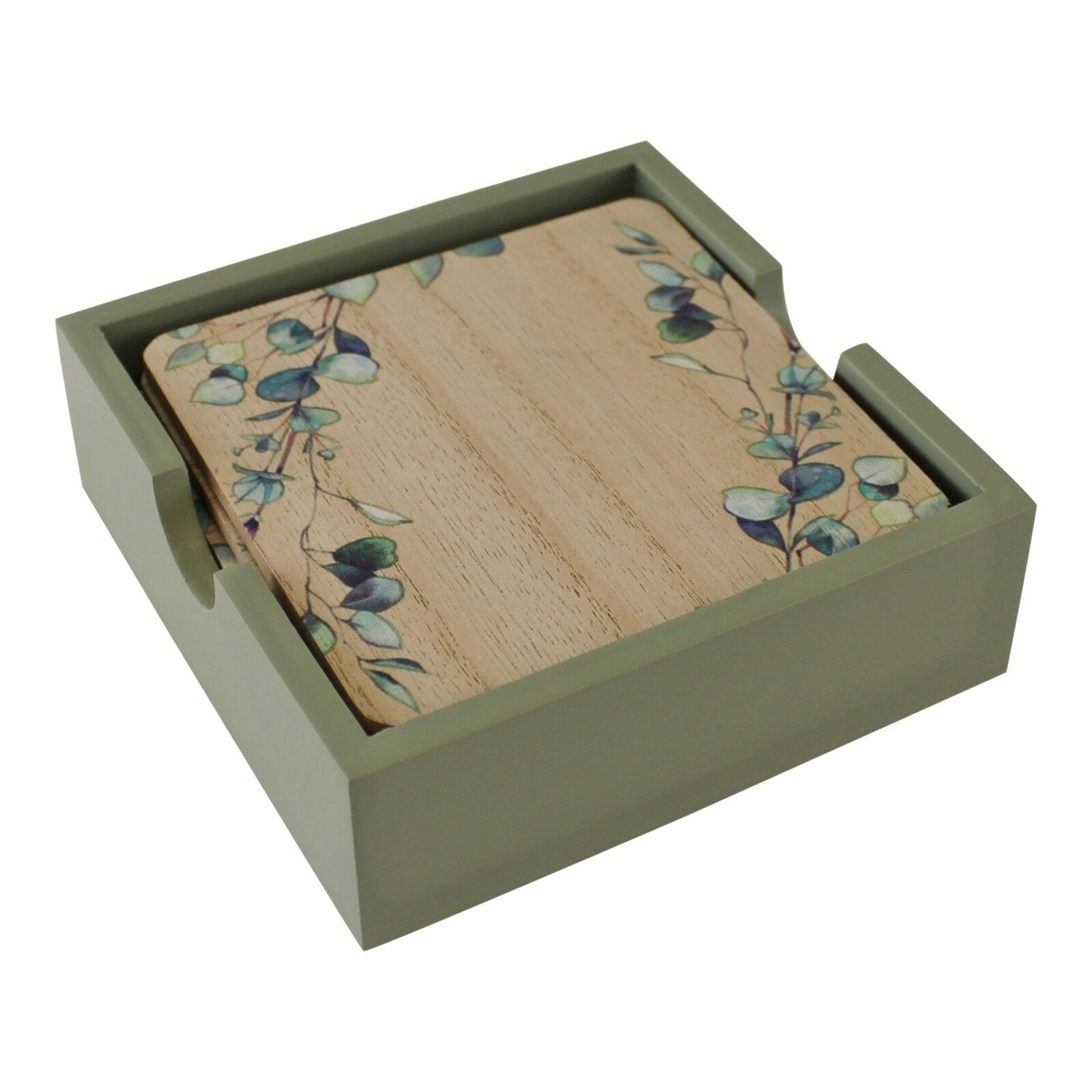 6 Eucalyptus Coasters in Box Shipping furniture UK