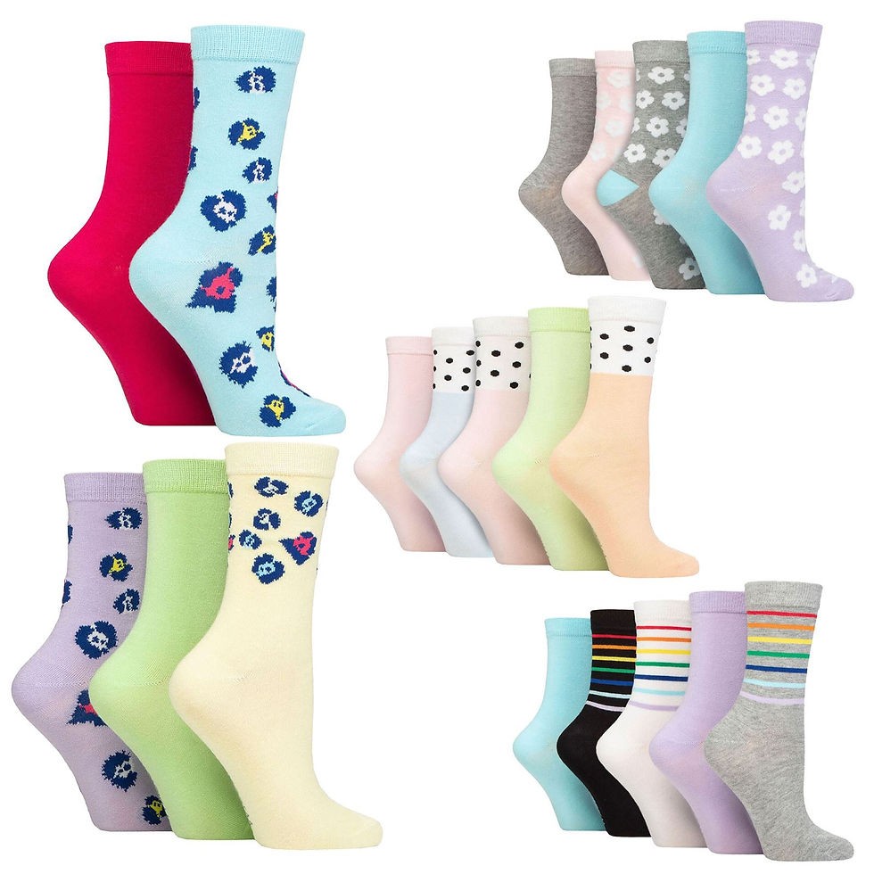 Thumbnail: 5PK Wildfeet Jacquard Crew Socks - Comfortable & Stylish Everyday Footwear