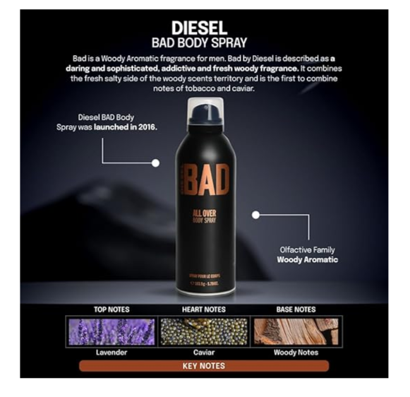 Thumbnail: Diesel Bad Body Spray 200ml | Home Essentials