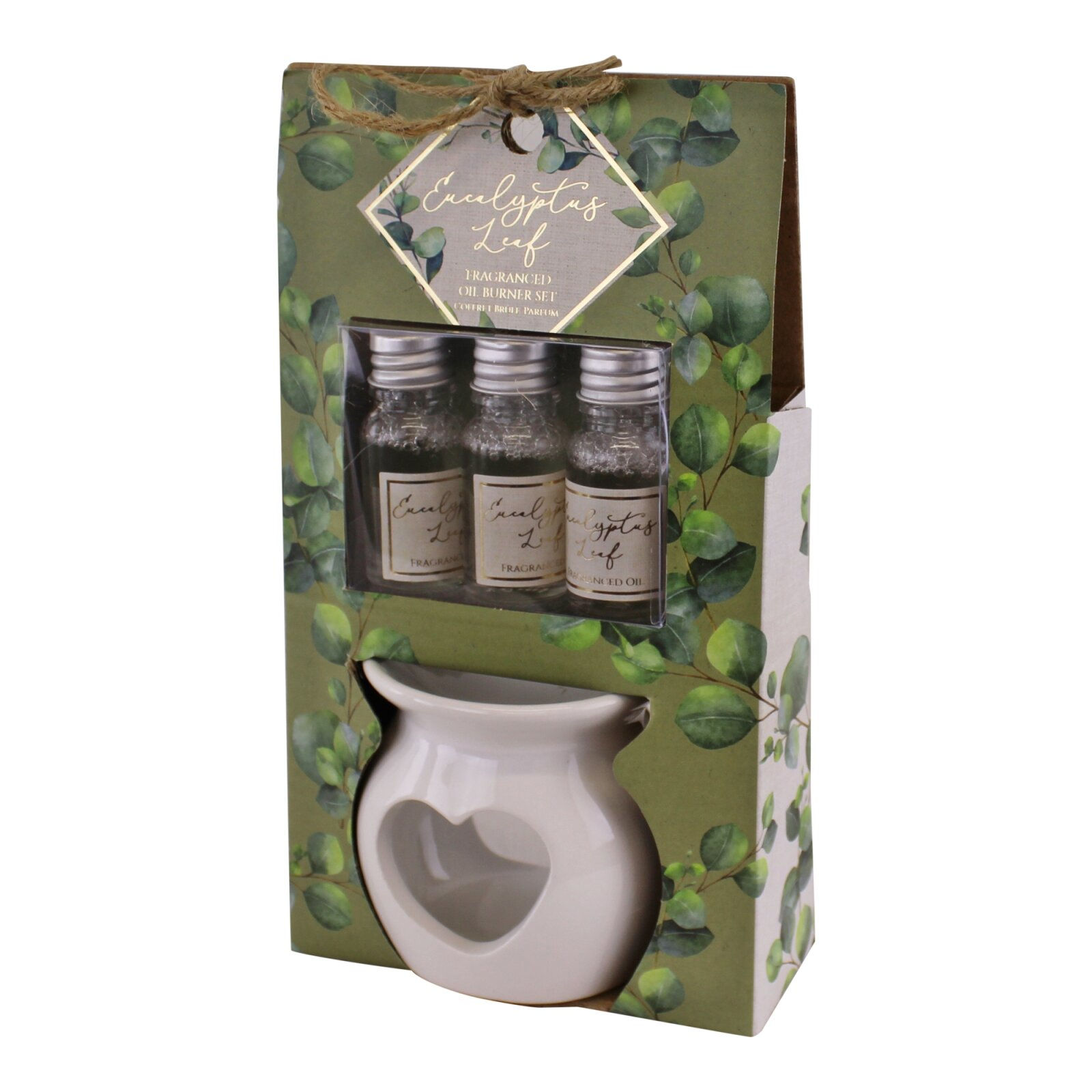 Ceramic Oil Burner With 3 Bottles of Eucalyptus Leaf Shipping furniture UK