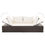 Thumbnail: Outdoor Lounge Bed with Cushion & Pillows Poly Rattan Brown