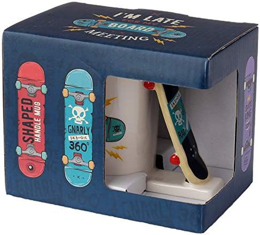 Thumbnail: Skateboard Slogan Ceramic Shaped Handle Mug, Tea Coffee Hot Drinks, Decorative G