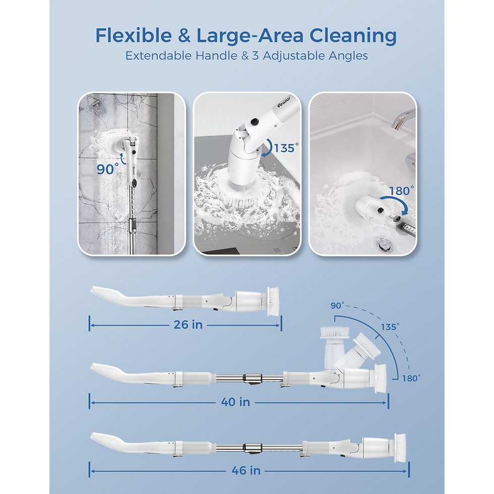 Thumbnail: Electric Spin Scrubber, Cordless Cleaning Brush with Display and 3 Adjustable An