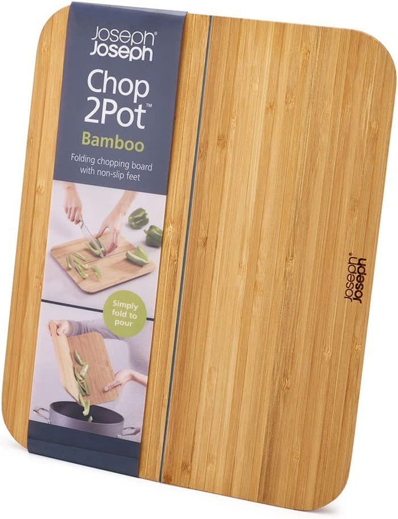 Thumbnail: 60112 Chop2Pot Folding Chopping Board, Bamboo - Large