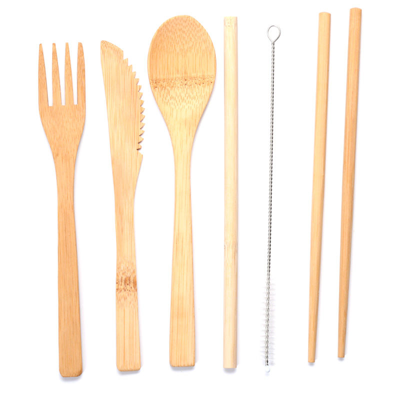 Thumbnail: Seagull Buoy Bamboo Cutlery 6 Piece Set in Canvas Holder Novelty Gift