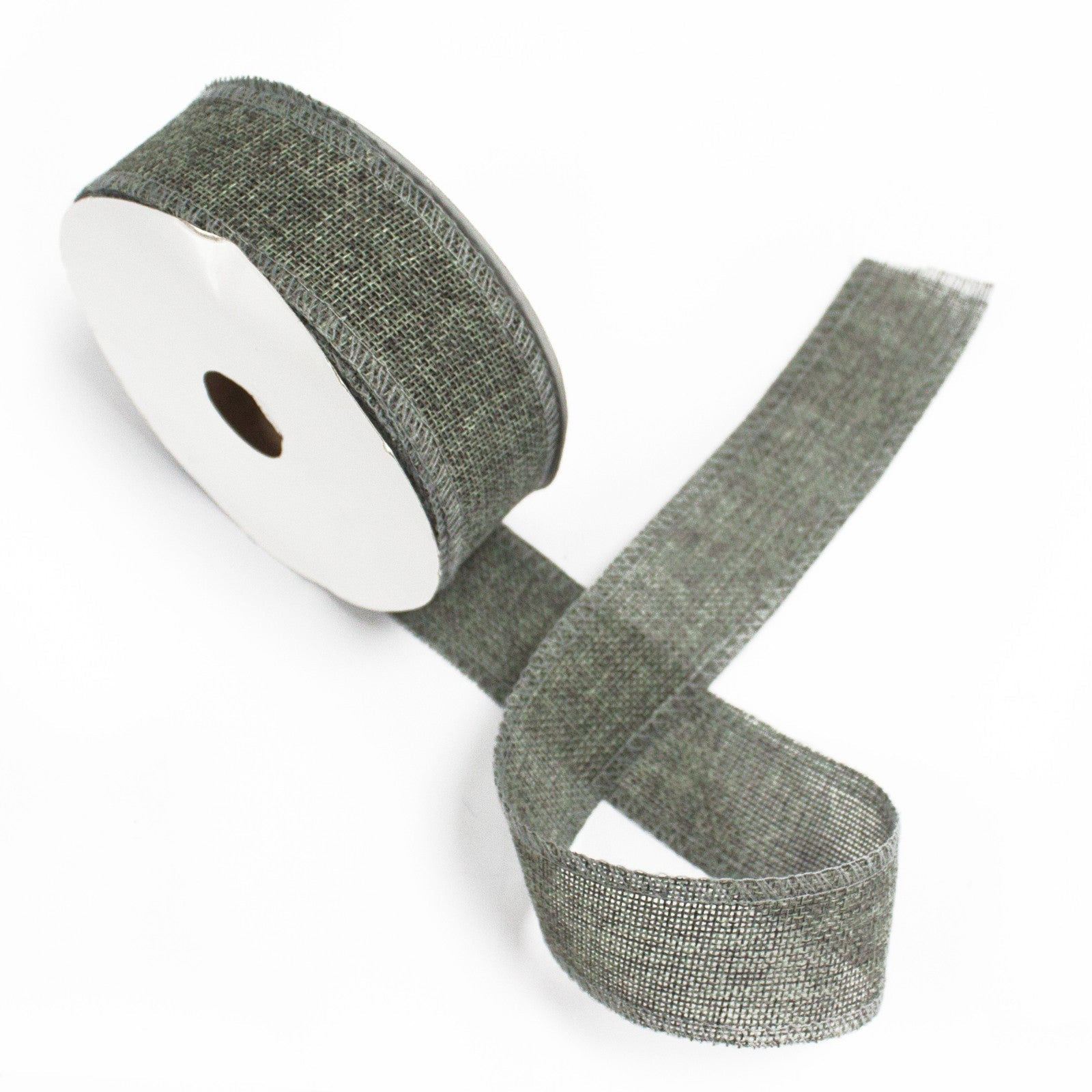 Natural Texture Ribbon 38mm x 20m - Charcoal Novelty Gift