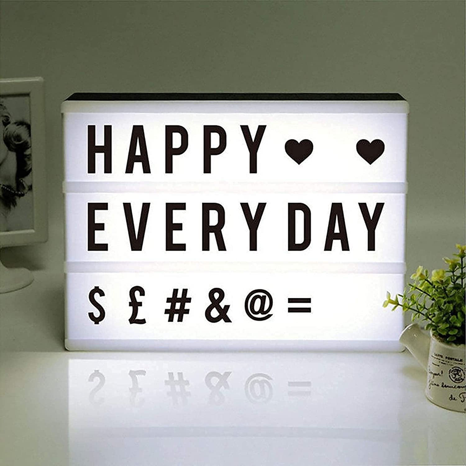 A4 Cinematic Light Box LED Light Box Includes 159 Letters & Emoji Battery or USB