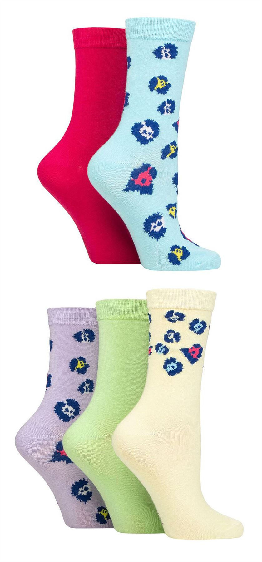 Thumbnail: 5PK Wildfeet Jacquard Crew Socks - Comfortable & Stylish Everyday Footwear