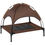Thumbnail: 76cm Elevated Dog Bed Cooling Raised Pet Cot UV Protection Canopy Coffee