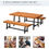 Thumbnail: 3 Pieces Acacia Wood Picnic Dining Set Outdoor Indoor Furniture Outsunny