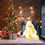 Thumbnail: Christmas Xmas Snowman 13x10x27CM HT PES sitting gold