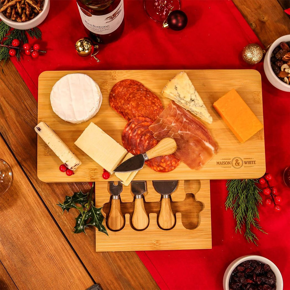 Thumbnail: Bamboo Cheese Board Serving Platter With Knife Set