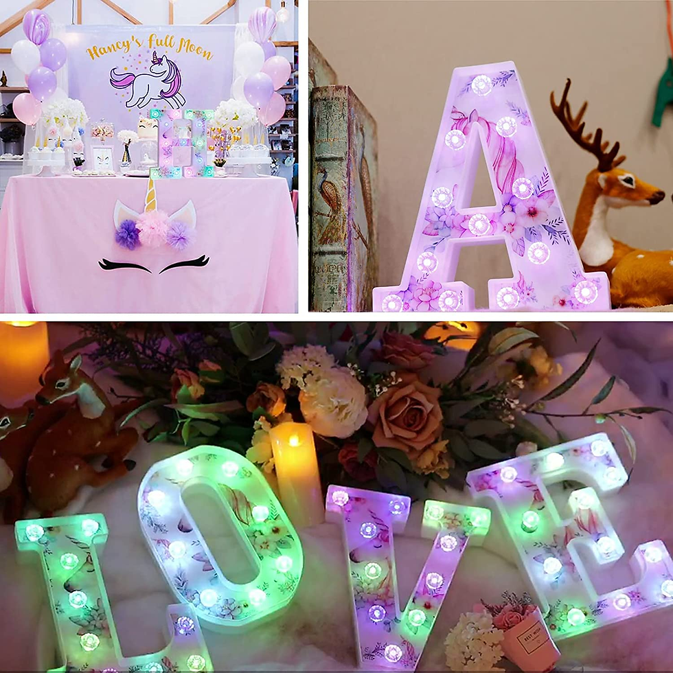 Thumbnail: Unicorn LED Up Letters, 18 Colour Changing Alphabet Sign Remote Night Light