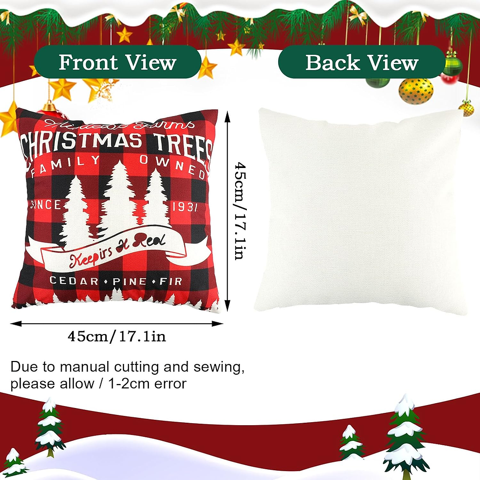 Thumbnail: Christmas Pillow Covers 18" x 18" Set of 4,Linen Christmas Throw Pillow Covers