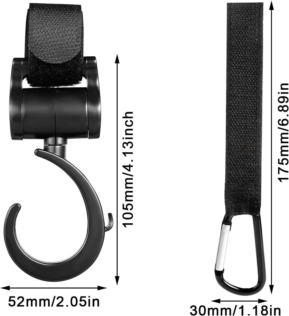 Thumbnail: Fuyamp 4 Pack Buggy Clips Stroller Pram Hooks Baby Bag Clips, Clip Your Handbag 