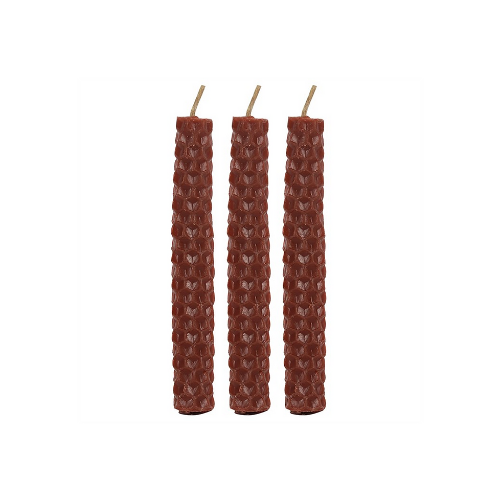 Thumbnail: Set of 6 Brown Beeswax Spell Candles