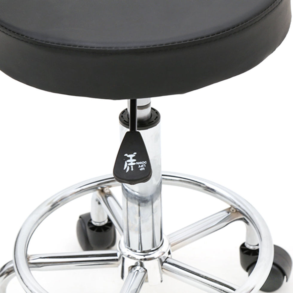 Thumbnail: Round Shape Adjustable Salon Stool with Back Black