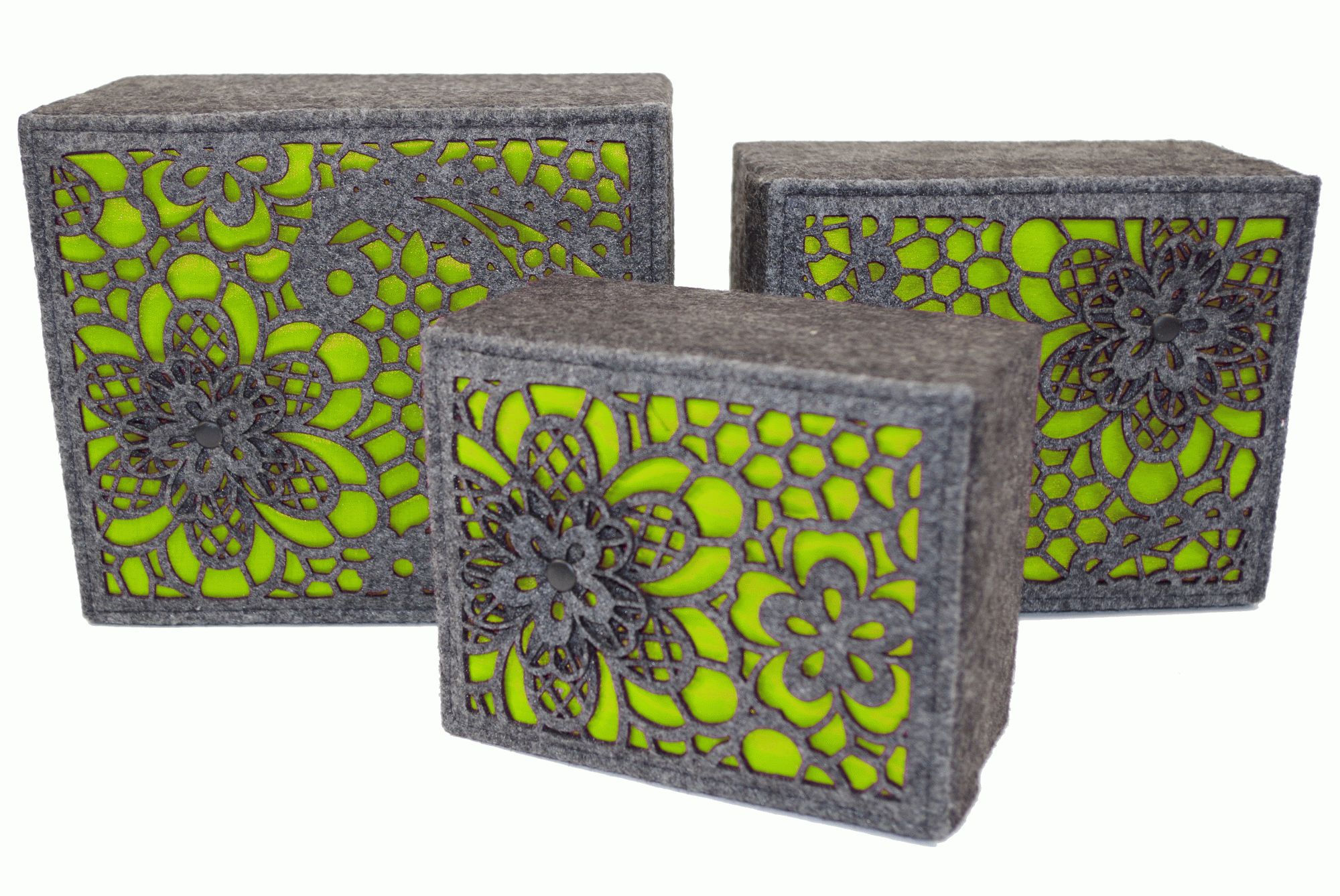 3 x Lime Luxury Storage Boxes Shipping furniture UK