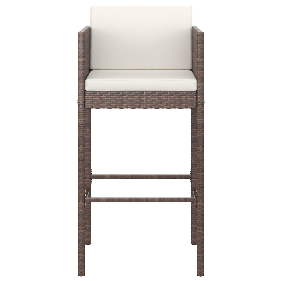 Thumbnail: Bar Stools 4 pcs with Cushions Brown Poly Rattan