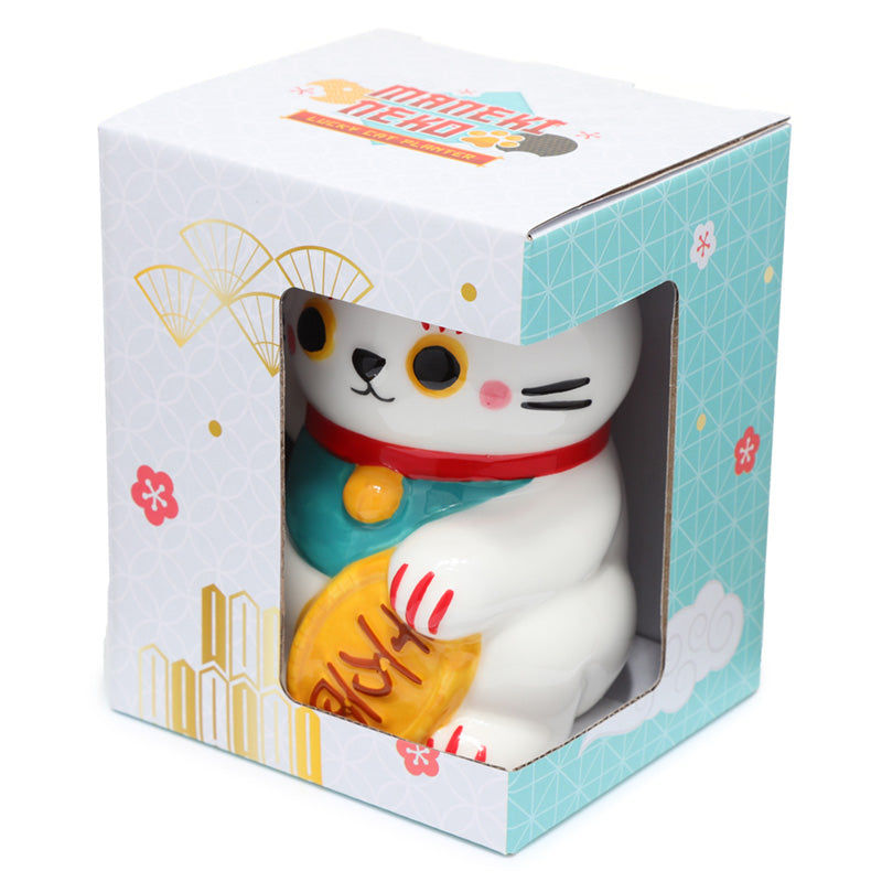 Thumbnail: White Maneki Neko Lucky Cat Novelty Gift