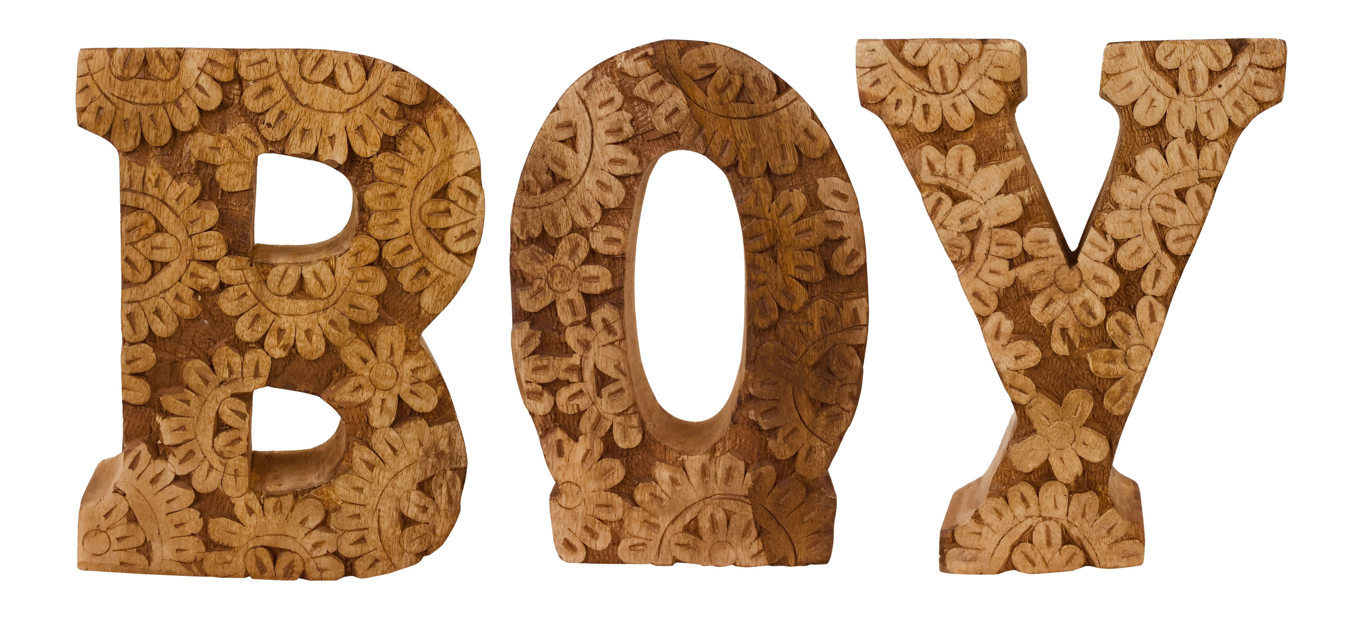 Hand Carved Wooden Flower Letters Boy Shipping furniture UK
