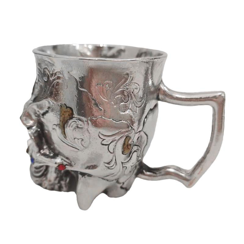 Thumbnail: Skull Mug Gothic Engraved Drink Cup Skull Tankard Mug Metal Cup for Adult 3D Hor