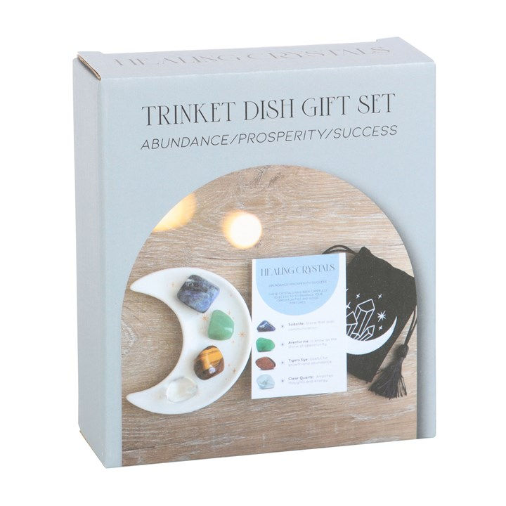 Thumbnail: Success Healing Crystal Set with Moon Trinket Dish