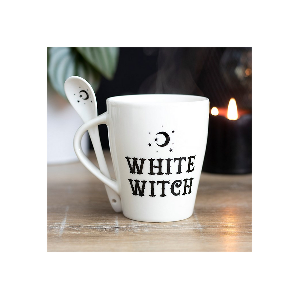 Thumbnail: White Witch Mug and Spoon Set