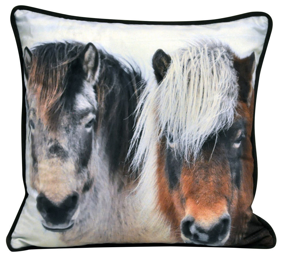 Two Winter Pony Cushion 45cm Shipping furniture UK
