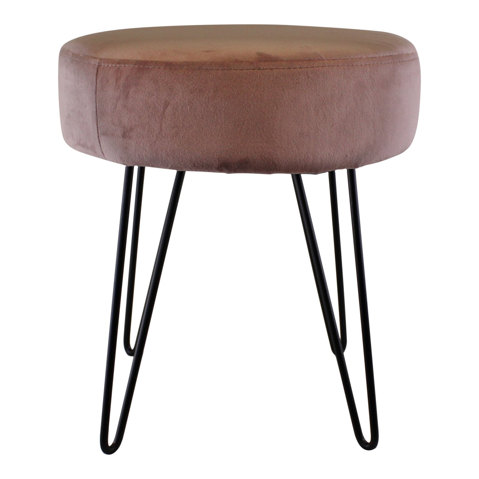 Pink Velvet Black Wire Leg Stool 35x40cm Shipping furniture UK