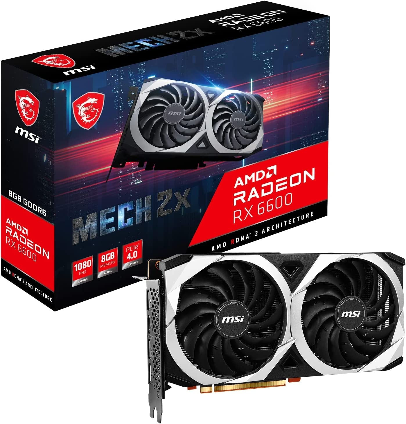 Ultimate Gaming Performance: Radeon RX 6600 MECH 2X 8G Graphics Card