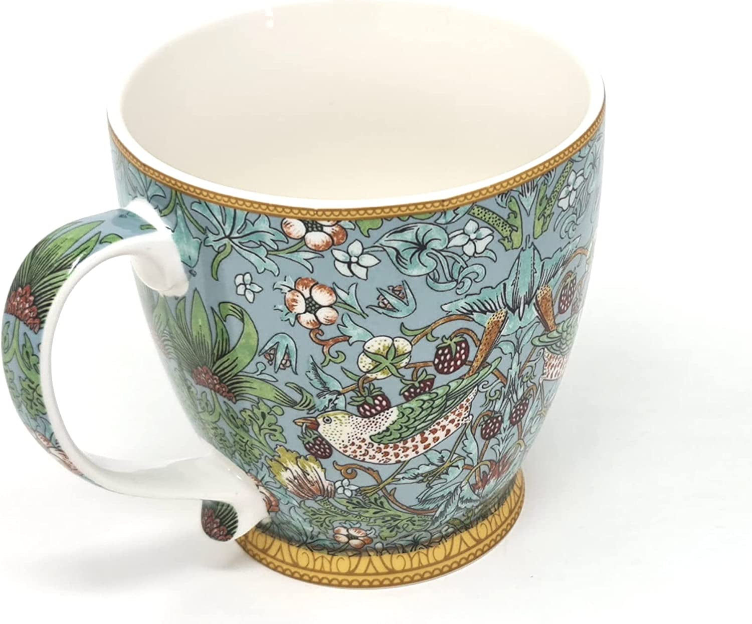 Morning Bliss: William Morris Strawberry Thief Teal Coffee Mug