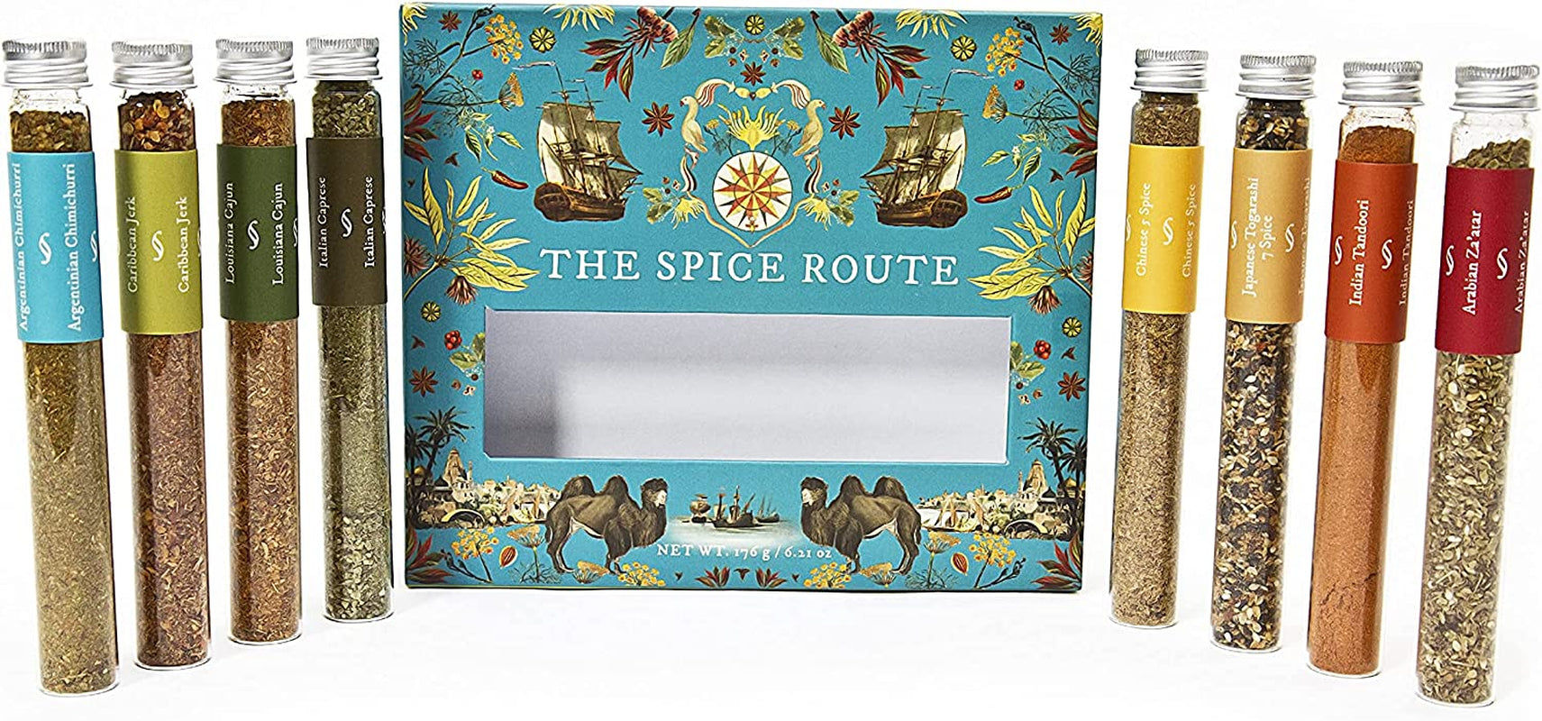 Spice Route - Around The World Spice Set of 8 – Luxury Food Cooking Gifts - an