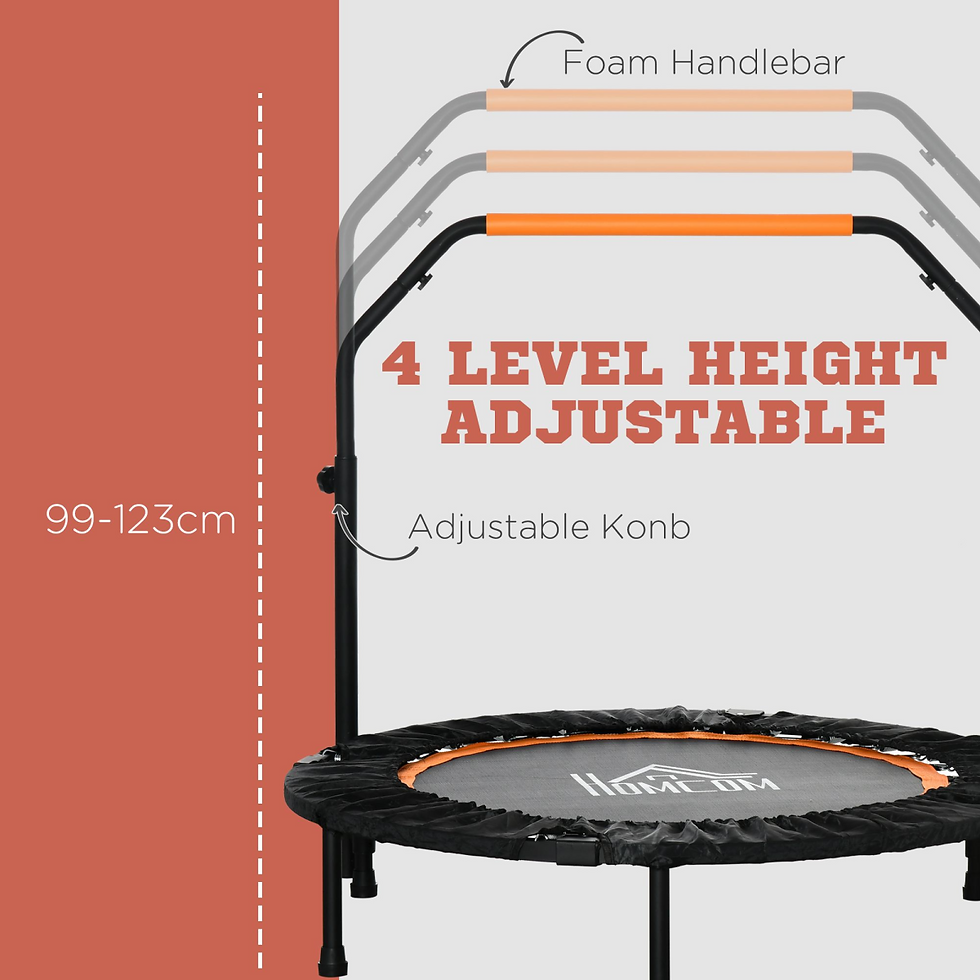 Thumbnail: 40 Inch Foldable Fitness Trampoline with Adjustable Handle