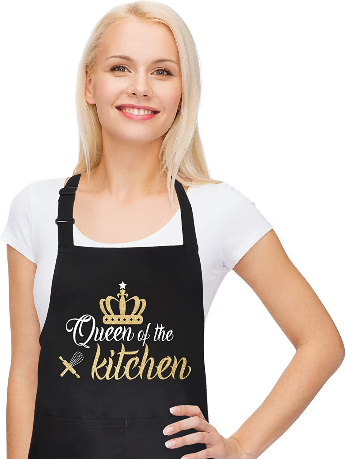 Bake Like a Boss: Women's Cotton Kitchen Apron with Pockets