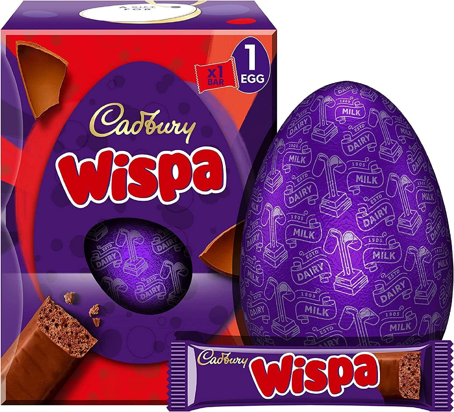 Cadbury Large Easter Eggs Bundle - Cadbury Dairy Milk Creme Egg 195g and Wispa